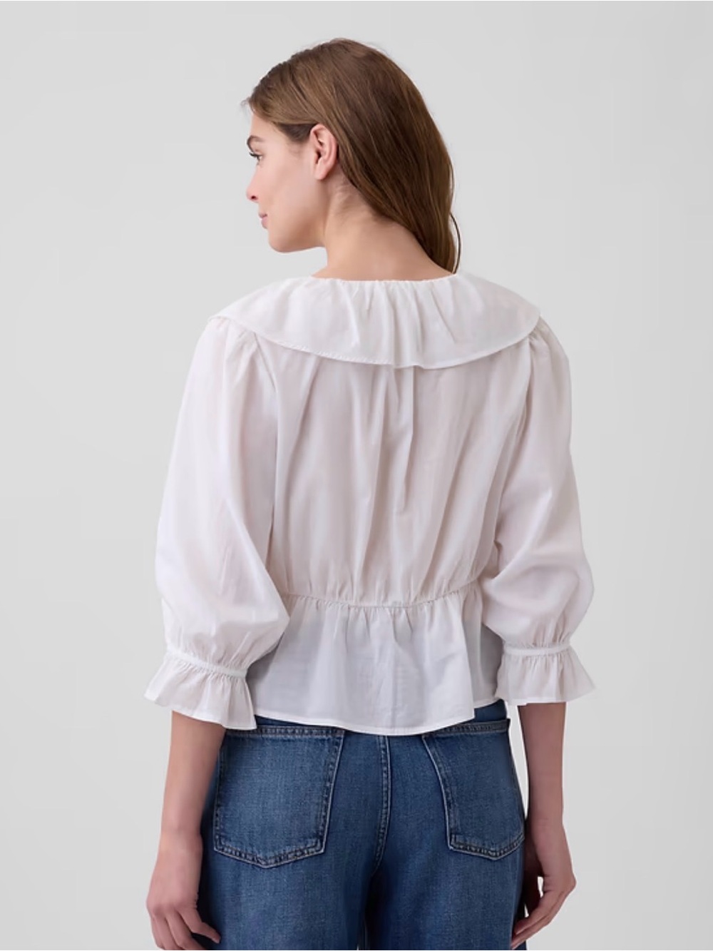 Relaxed Ruffled Top White - Picture 3 of 4
